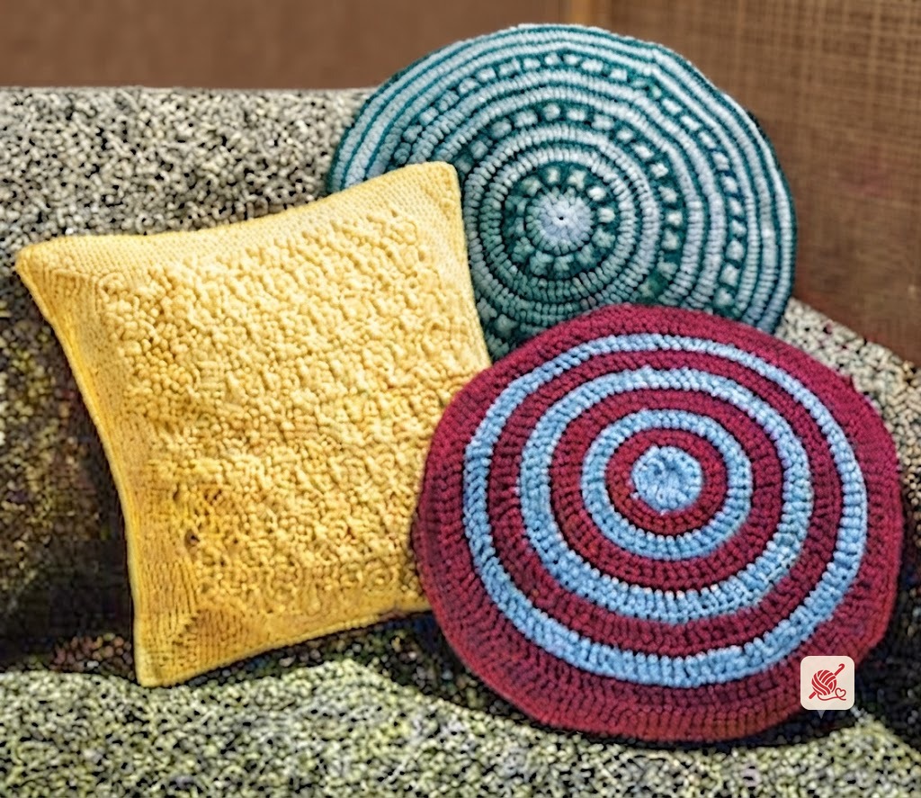 Claret and Aqua Pillow Pattern #S-429