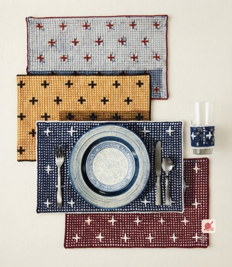 Clematis Place Mat & Glass Jacket Pattern #S-405