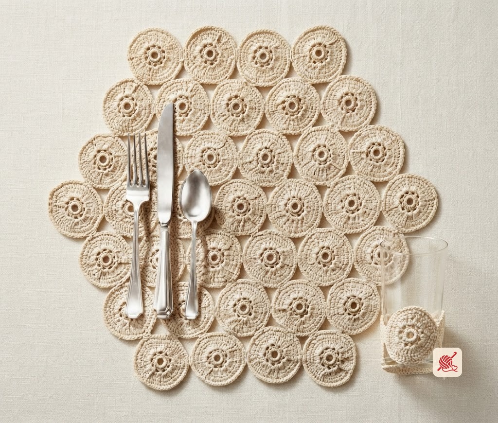 Cobblestones Place Mat & Glass Jacket Pattern #S-408