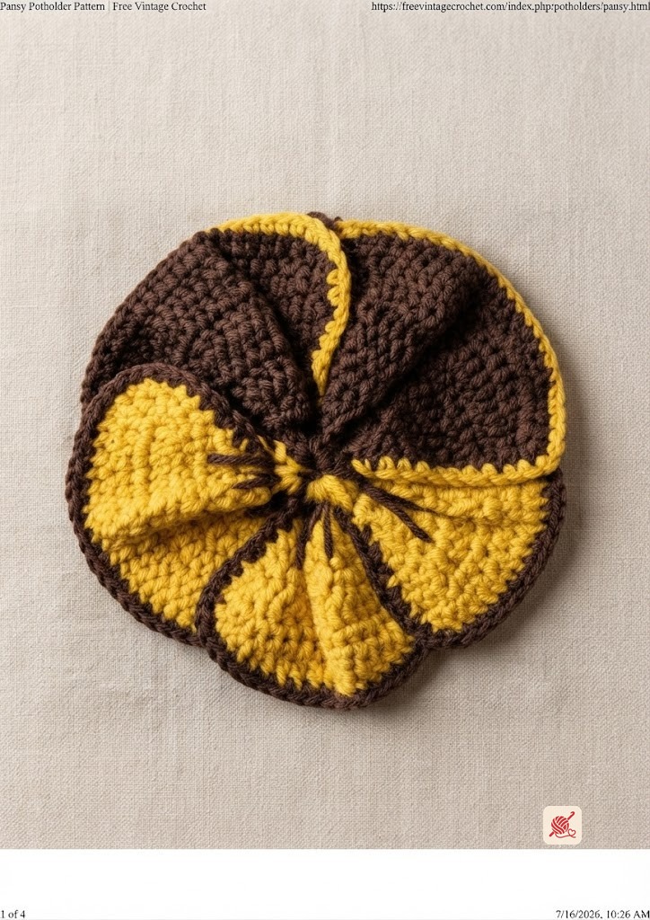 Pansy Potholder Pattern