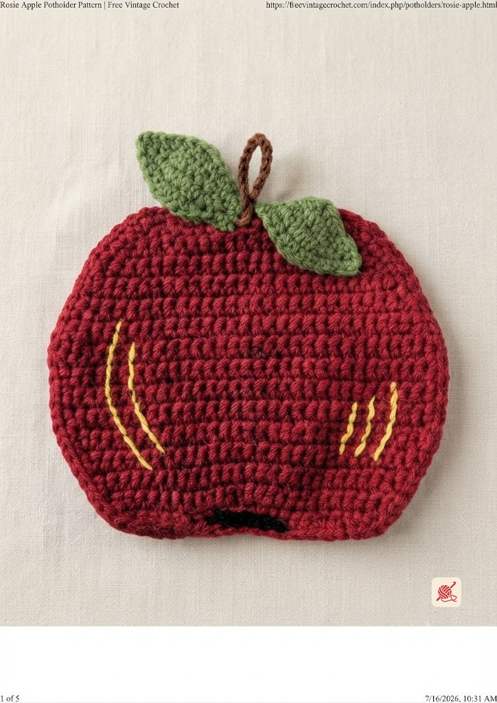 Rosie Apple Potholder Pattern
