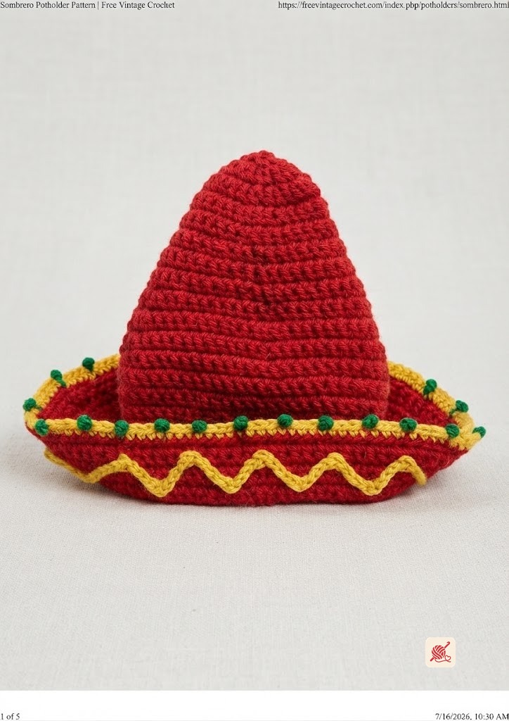 Sombrero Potholder Pattern