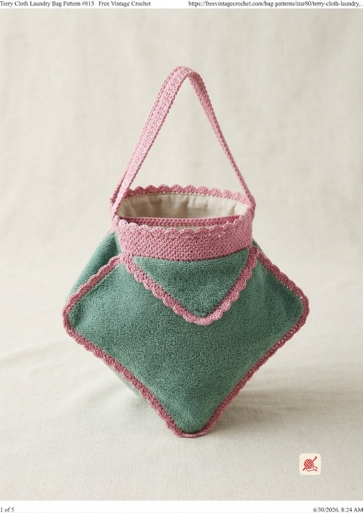Terry Cloth Laundry Bag Pattern #815