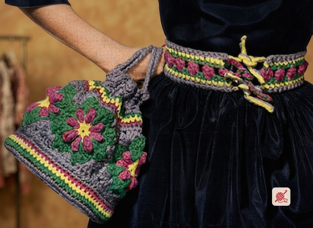 Motif Bag and Belt crochet pattern