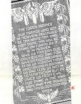 The Lord's Prayer Crocheted Filet Panel #7264