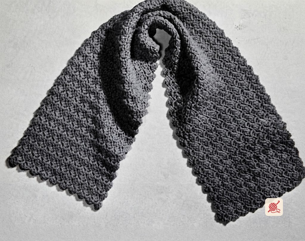 Crocheted Shell Stitch Scarf Pattern #A-327