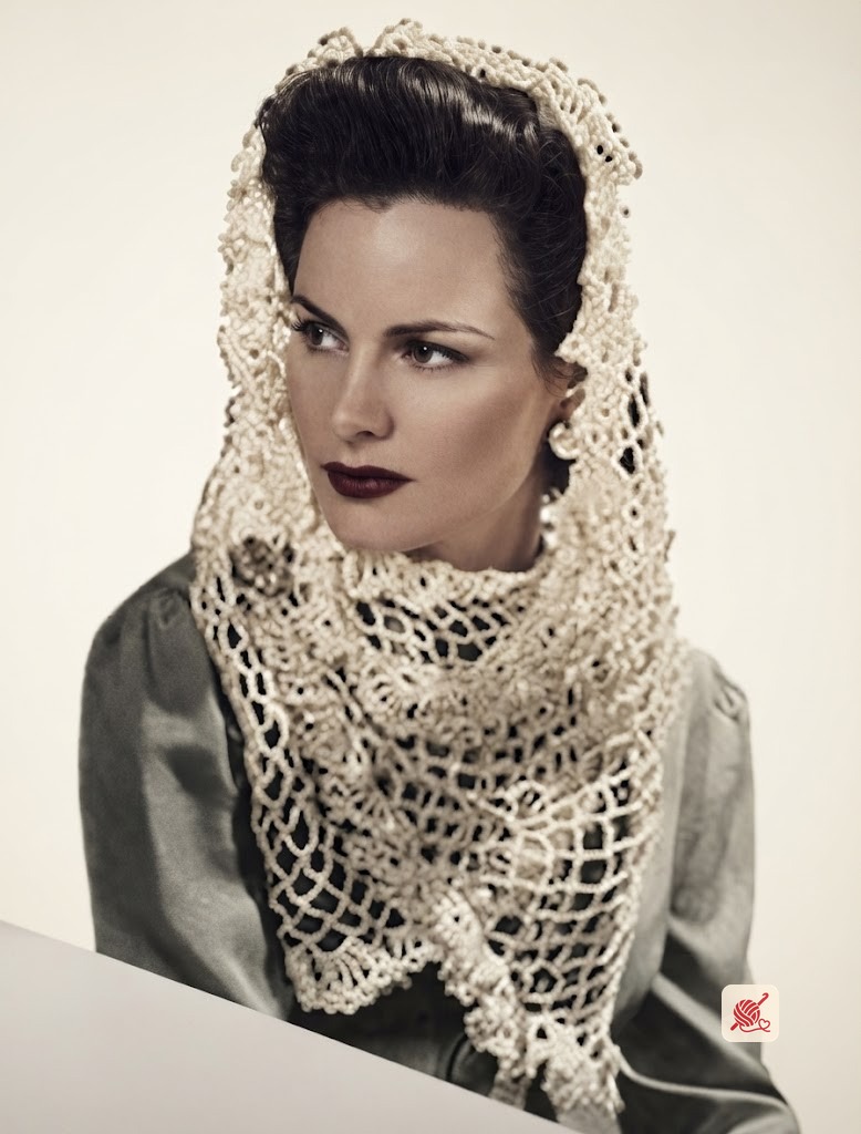 White Crocheted Shawl Pattern #1165