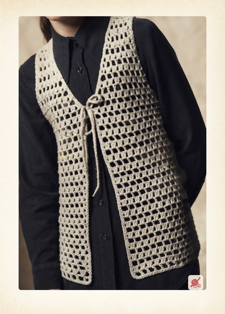 Open Stitch Crocheted Vest Pattern