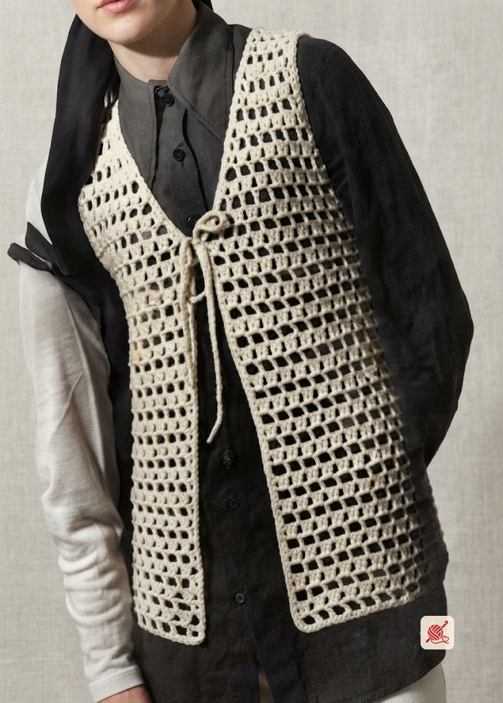 Open Stitch Crocheted Vest Pattern