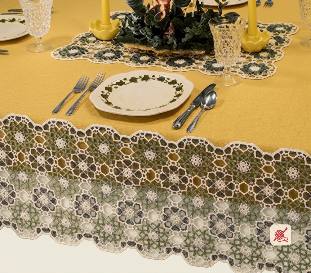 Spring Leaves Tablecloth Pattern #1