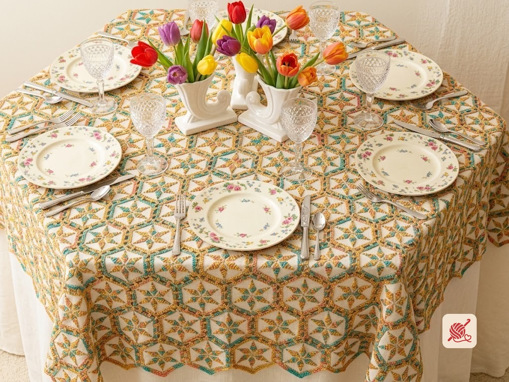 Star and Snow Tablecloth Pattern #7303