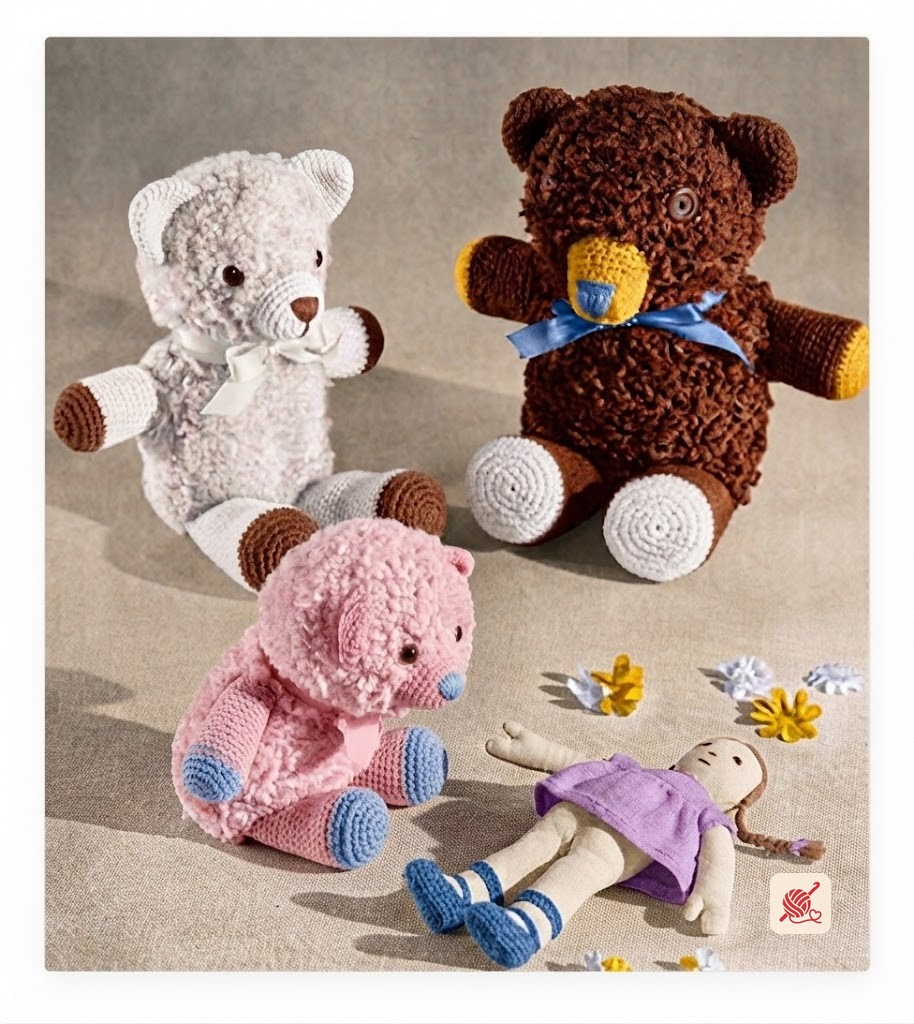 Crocheted Teddy Bears Pattern
