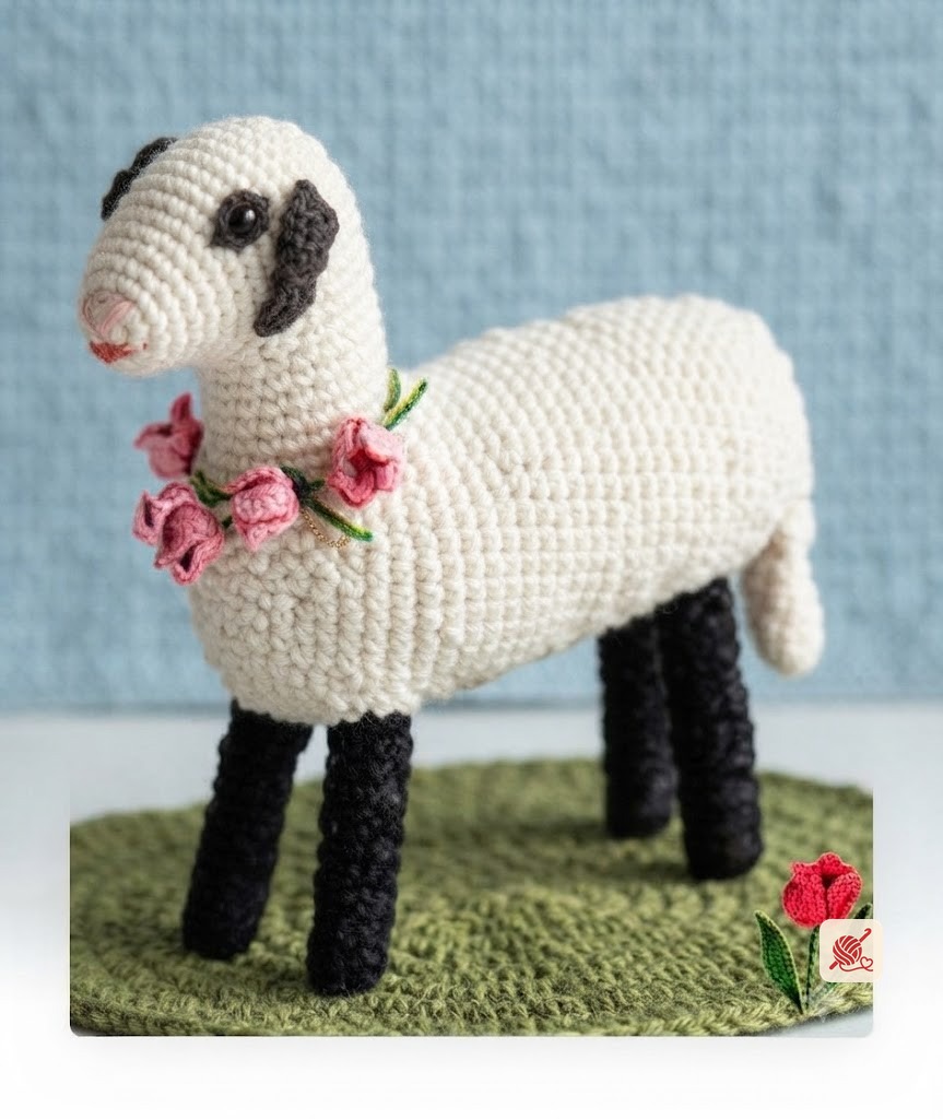 Gardenia White Lamb Stuffed Animal Pattern #PC-1508