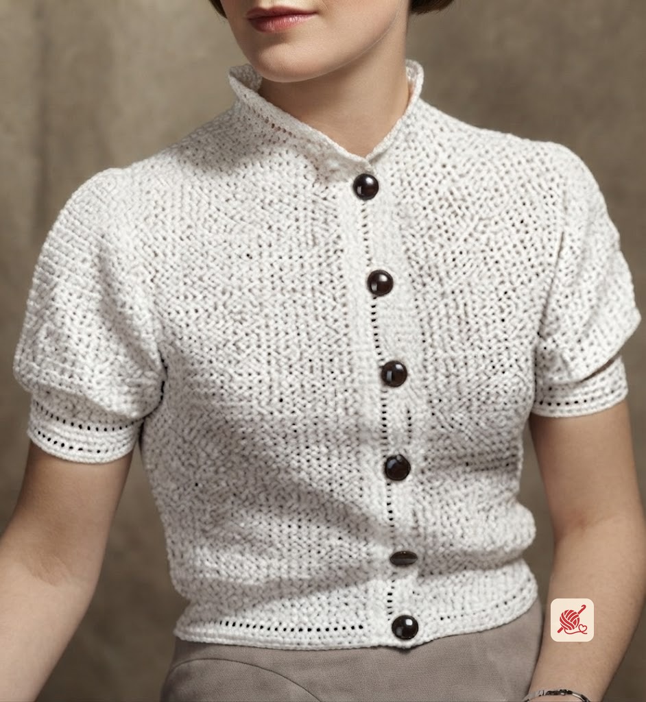 Crocheted Barette Stitch Blouse Pattern #122