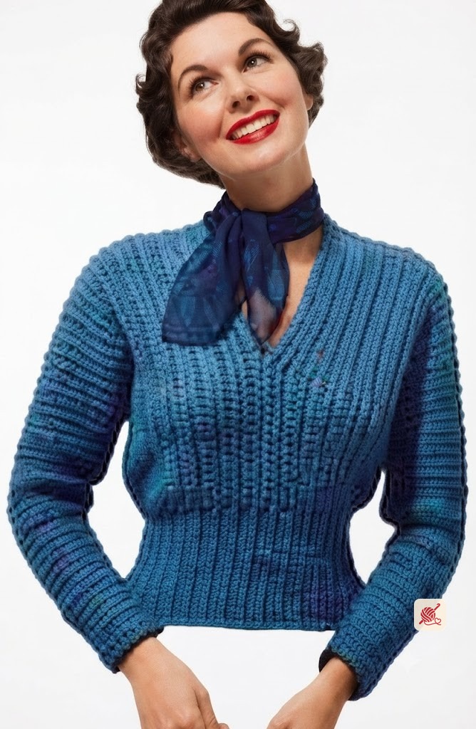 Crocheted Slipon Sweater Pattern | Sizes 12 (14, 16)