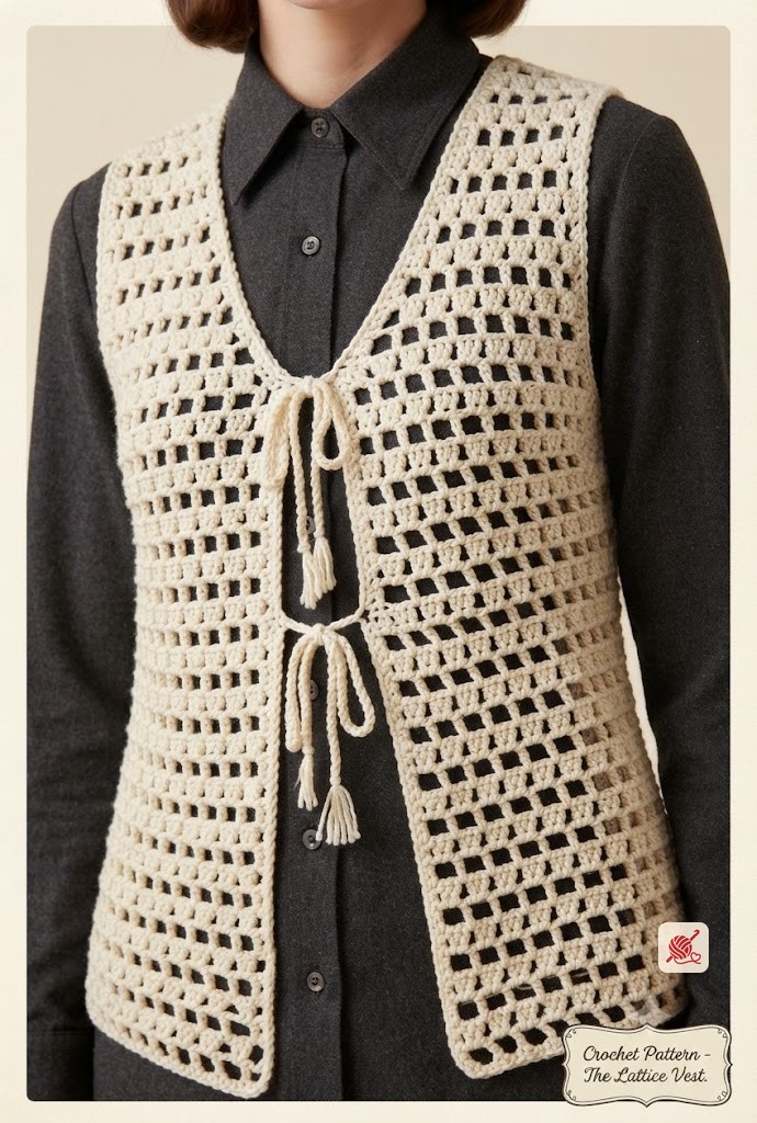 Open Stitch Crocheted Vest Pattern